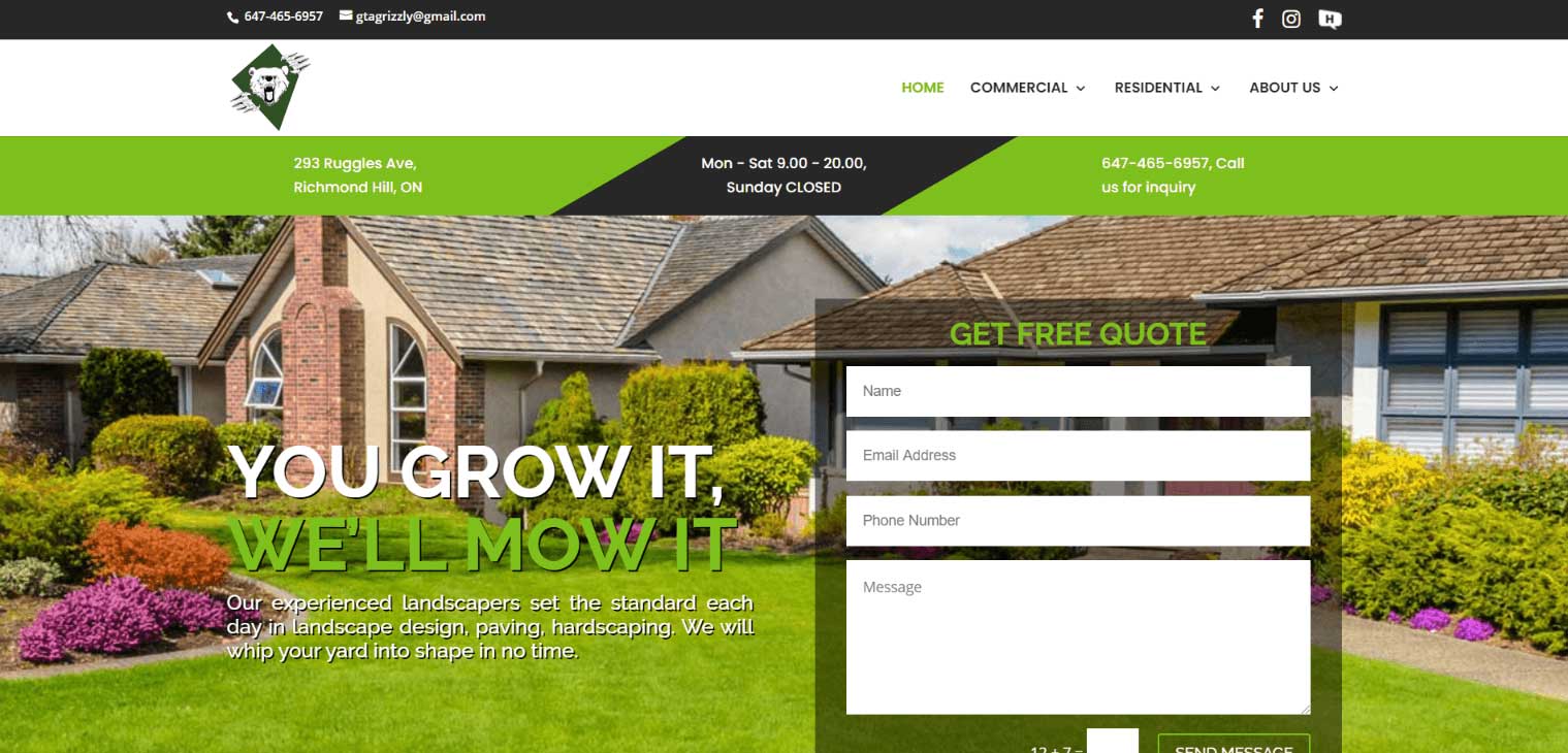 house with lawn